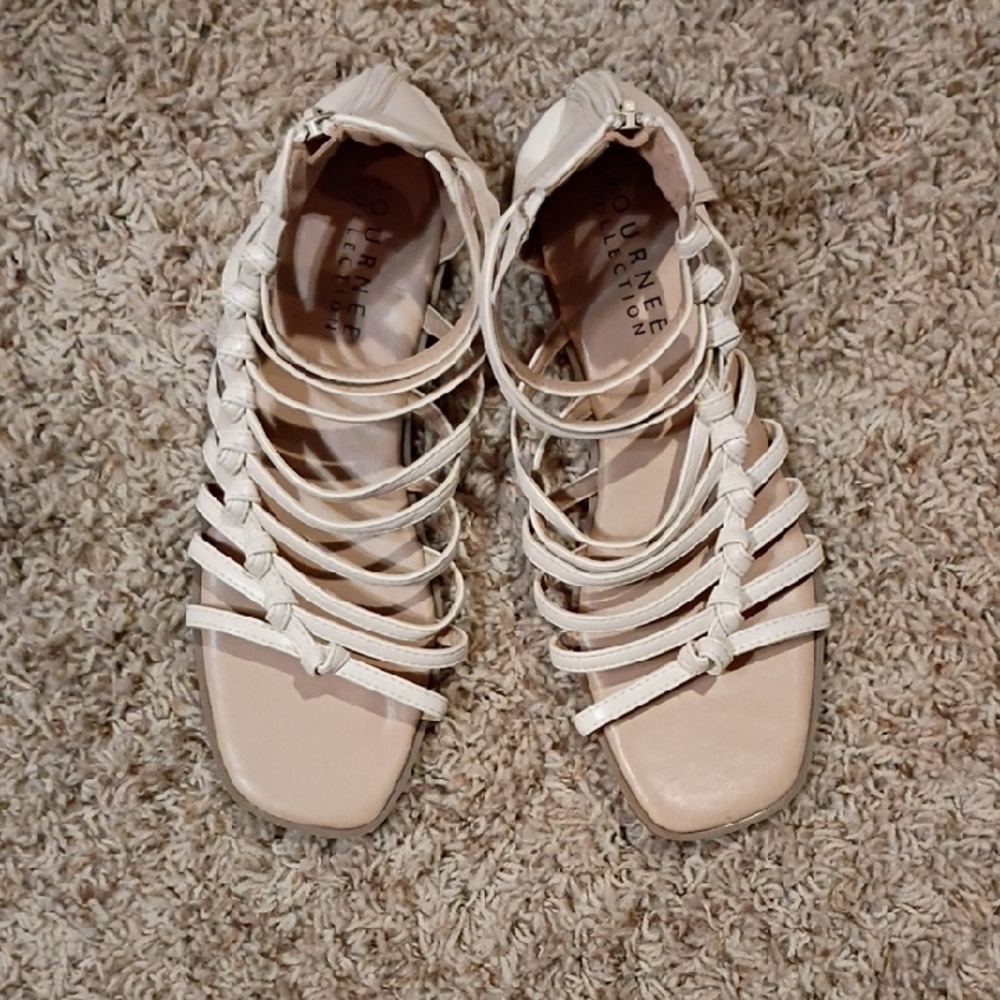 Journee Collection Women's Beige Strappy Sandals